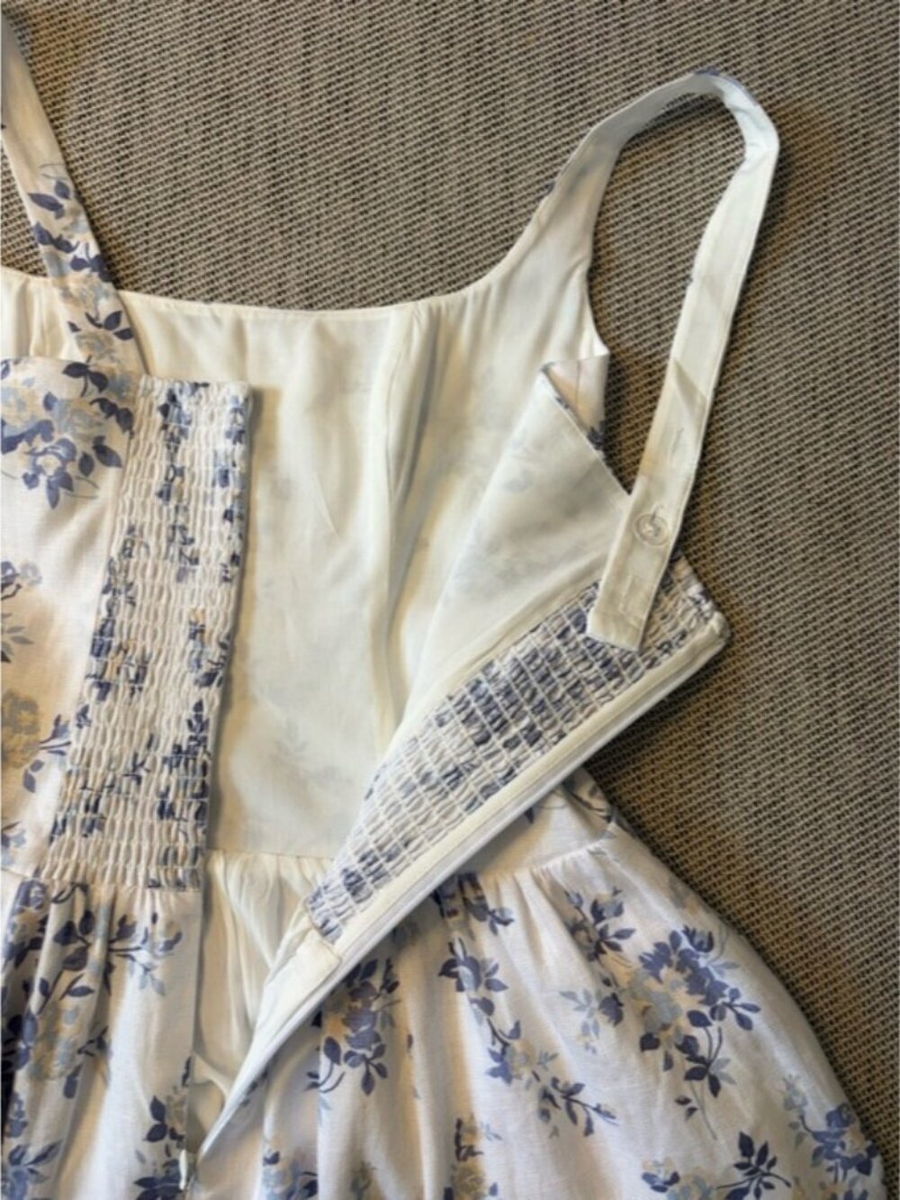 NEW Reformation Janu Midi Linen Dress Lana Floral Blue White | US 0 / UK 4 - Picture 13 of 15